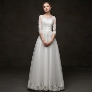 Bridal Lace Main Style Dress Simple One-Shoulder Floral Court Wedding Dresses